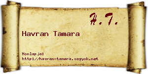 Havran Tamara névjegykártya